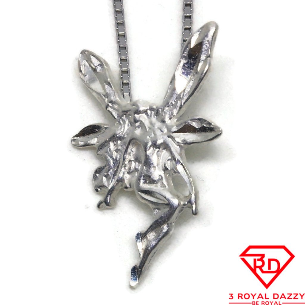 Winged Fairy Charm 3d Pendant 925 Sterling Silver